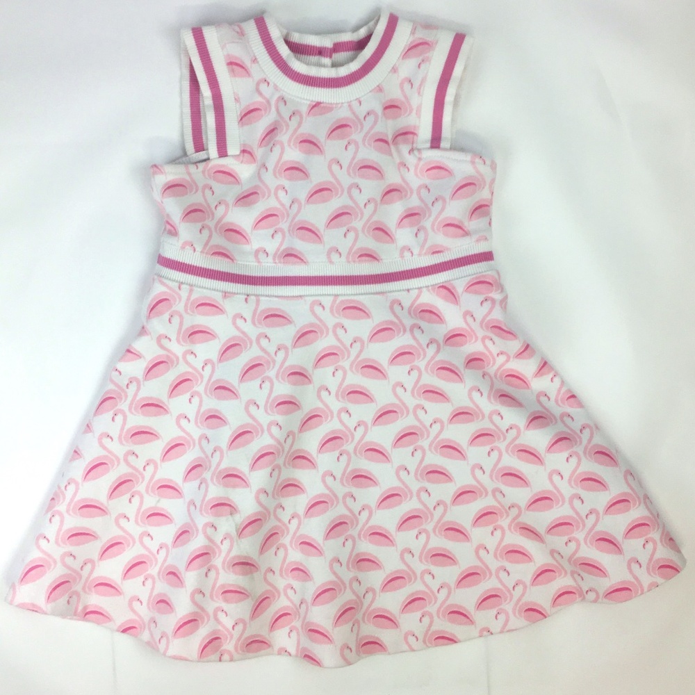 Janie & Jack 3T Dress Pink and White Peacocks CUTE